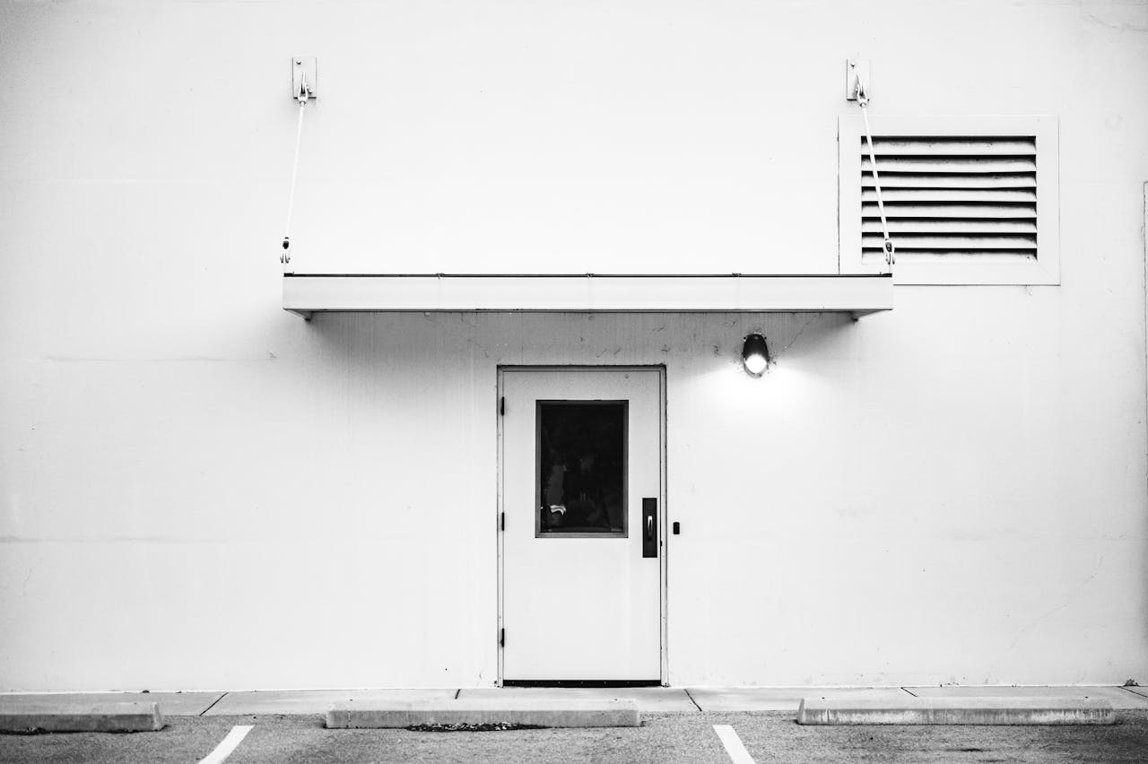 white door and ventilation